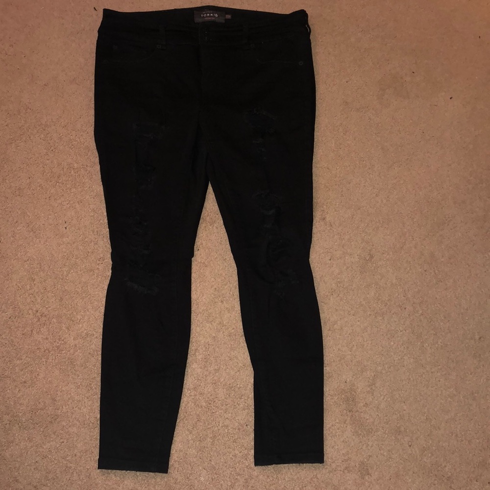 Women's Torrid Ripped Black Jeans